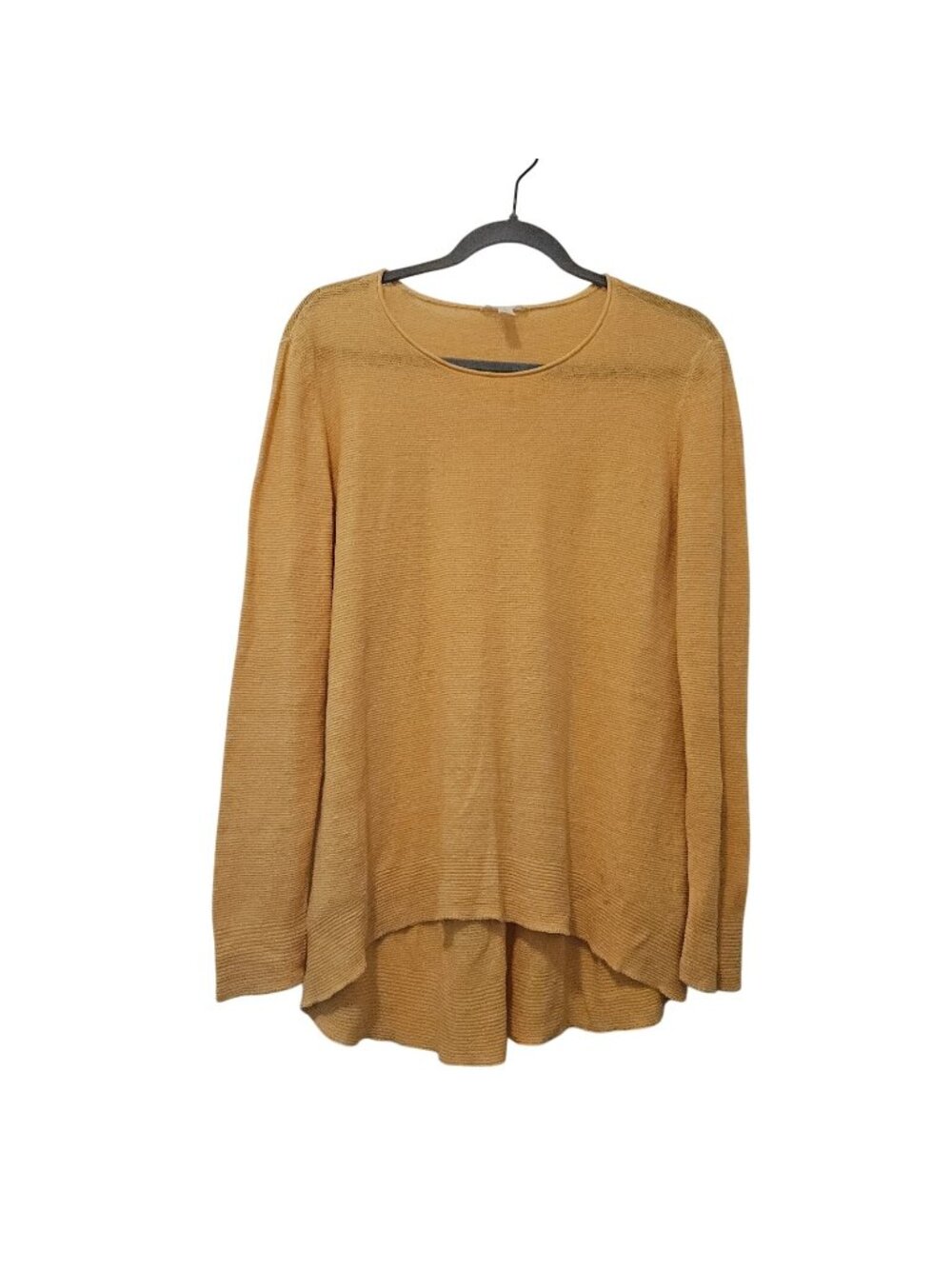 Eileen Fisher Orange Organic Linen Pullover Knit Sweater Womens Medium